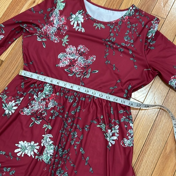 Like new🌹Burgundy Floral Maxi Dress with Long Sleeves size XL - Picture 11 of 16